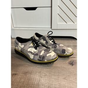 Cole Haan Original Grand Golf Shoes Wingtip Oxford Camo Sz 11 Black White Gray
